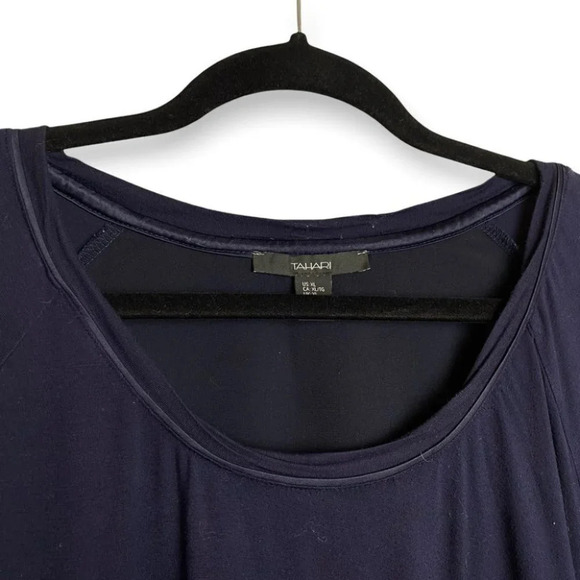 Tahari Blue / Purple Long Sleeve Shirt with Soft Silky Back - Picture 4 of 7